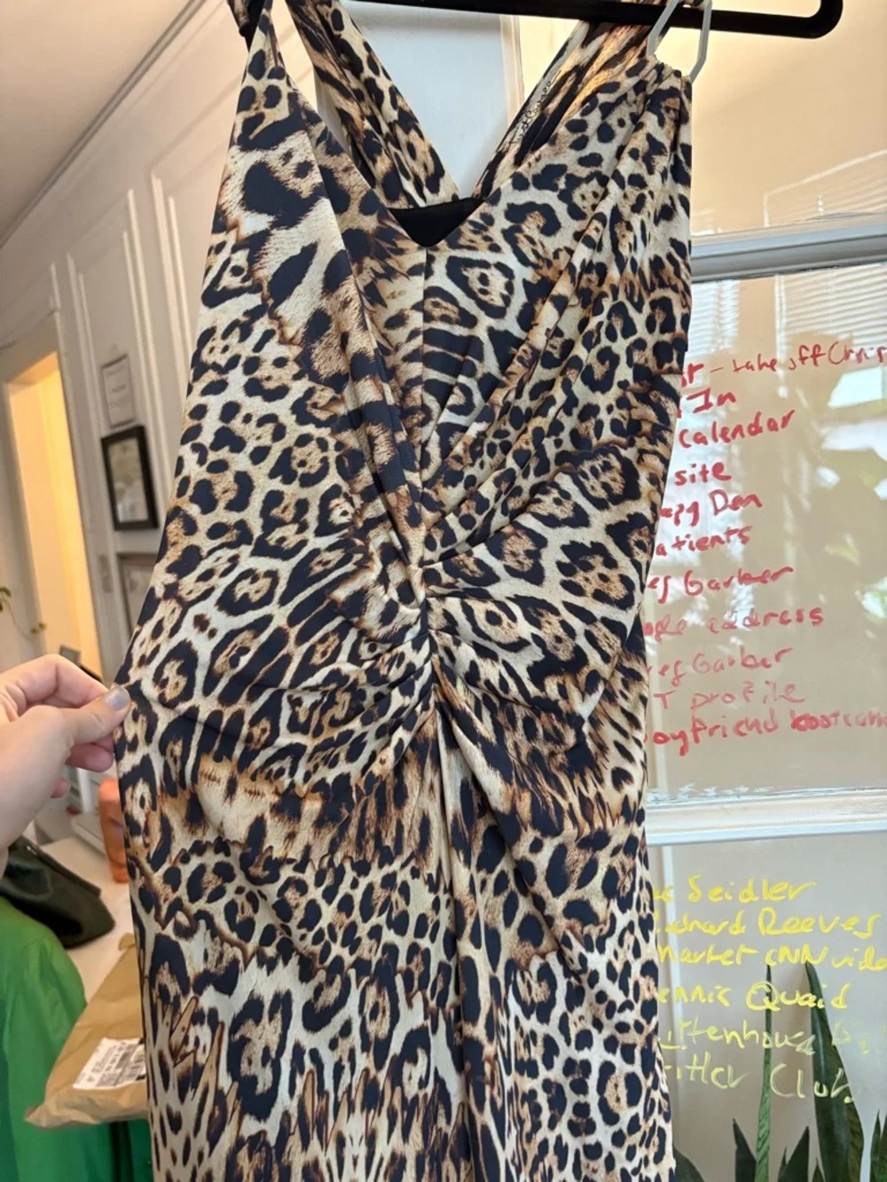 Just Cavalli Leopard Print Dress in Tan, Brown & Black - Picture 2 of 8